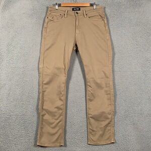 DU/ER Performance Denim Straight Fit Pants Mens 34x32 Tan Khaki Stretch Outdoor